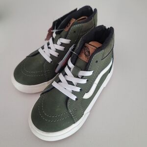Vans Green and White High-Top Sneakers